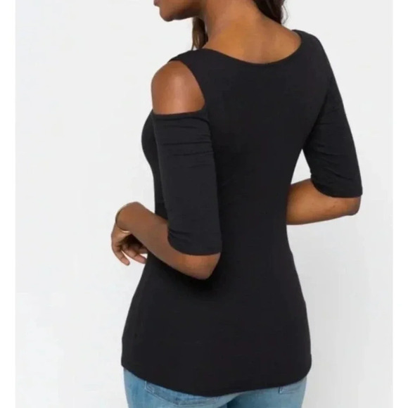 Goldray Modal blend Super Soft Stretchy Comfortable Cold Shoulder Top Women SZ L - Picture 6 of 8